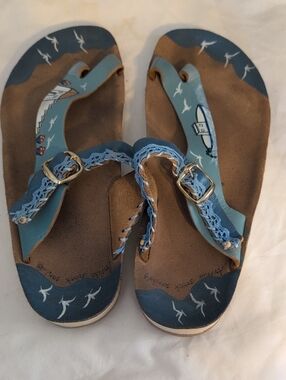 Handcrafted Greek Strap Toe-Post Sandals Hand Painted.